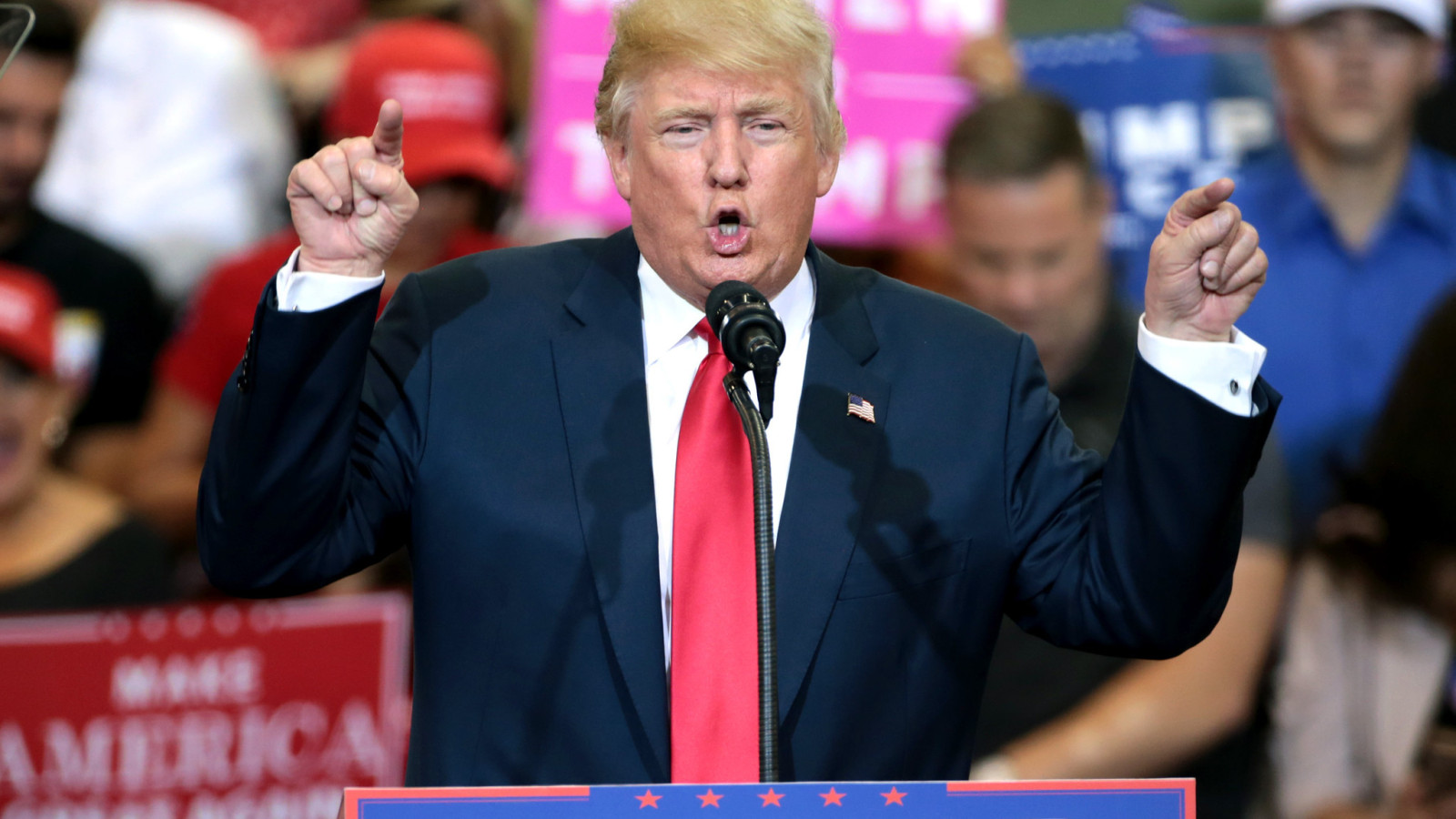 Donald Trump auf einer Wahlkampfveranstaltung