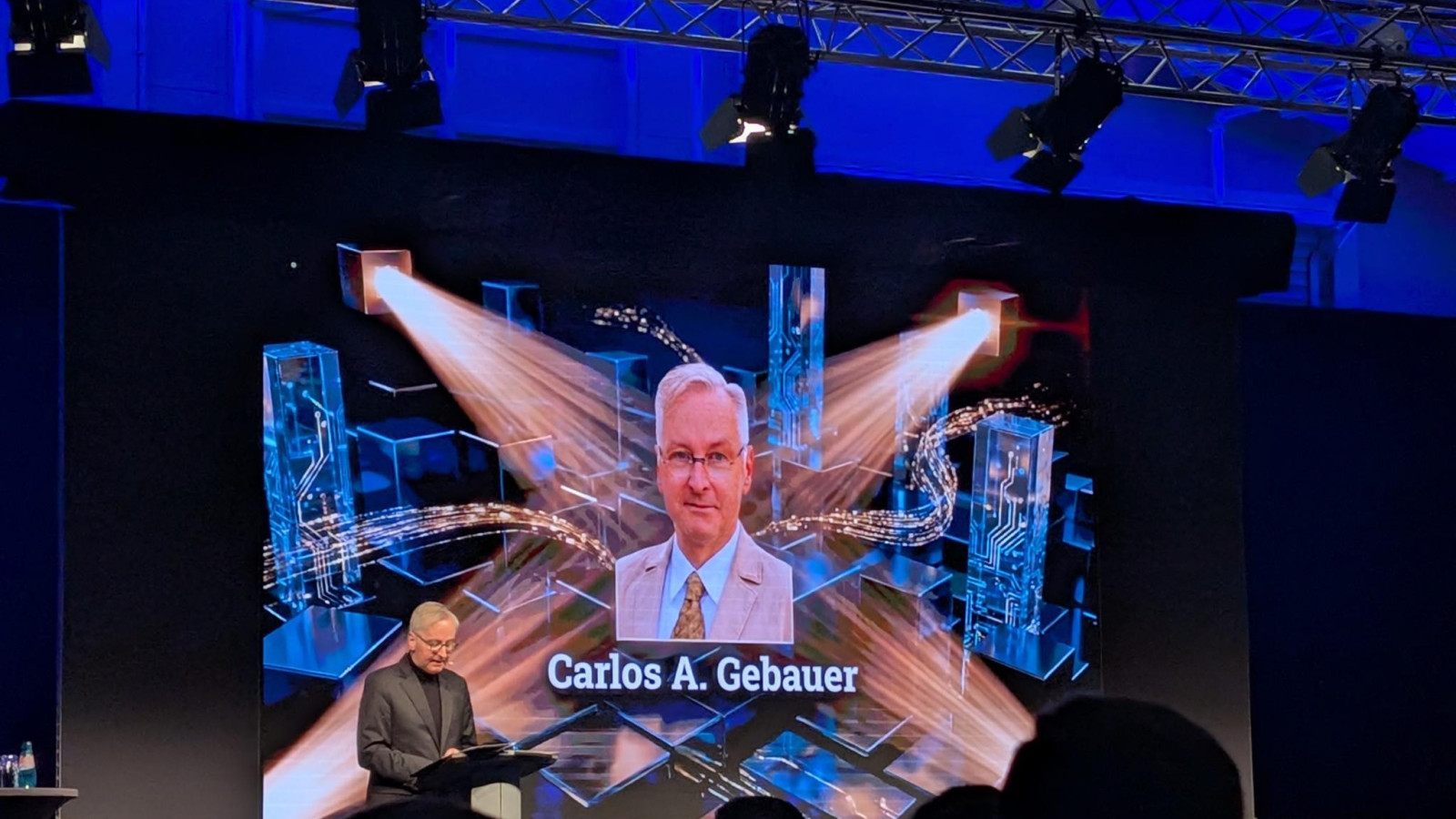 Carlos Gebauer speaks at Milei-Konferenz, march 14, 2026, Schkeuditz.
